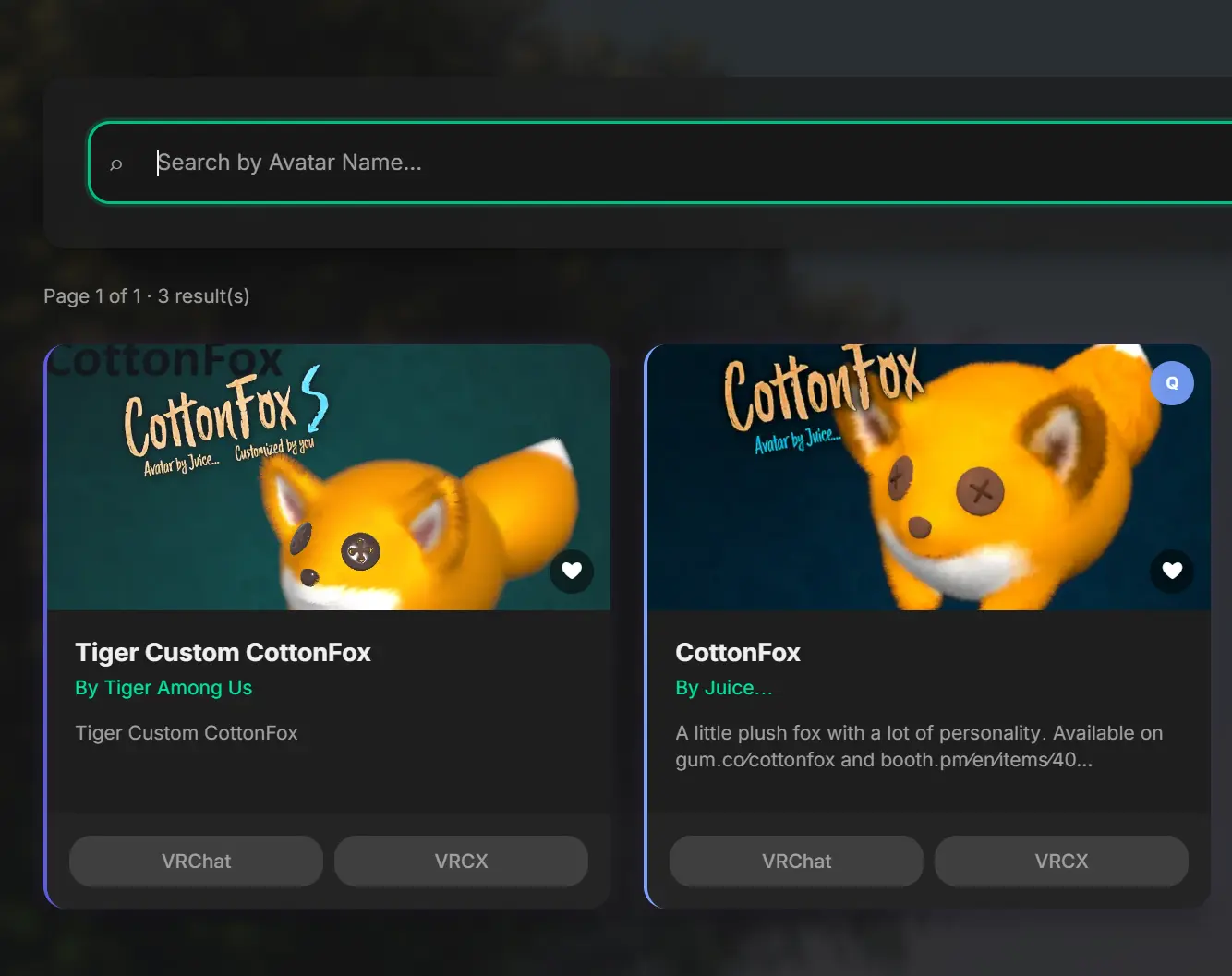 Avatar search overview